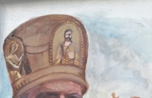 Mural sa likom mitropolita Amfilohija na Delijskom Visu