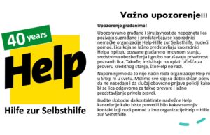 Organizacija Help upozorenje građanima !