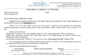 PODSEĆANjE KORISNIKA NA OTPLATU DUGOVANjA ZA UTROŠENU VODU I KANALISANjE OTPADNIH VODA