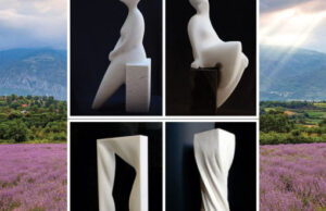 Skulpture Jovane Petković i Nikole Smilkova u poljima lavande