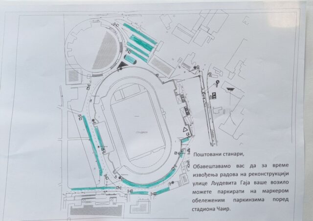 Plan parkinga Čair