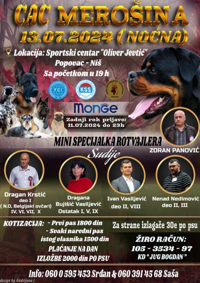 Noćna izložba pasa CAC Merošina