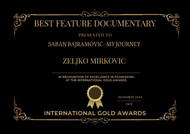 International Gold Awards Certificate