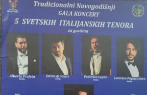 Tradicionalni novogodišnji koncert pet italijanskih tenora u hali „Čair” Tradicionalni novogodišnji koncert