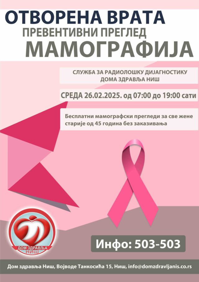 Otvorena vrata preventivni pregled mamografija