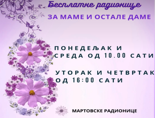 Radionicama prave poklone za mame za Osmi mart