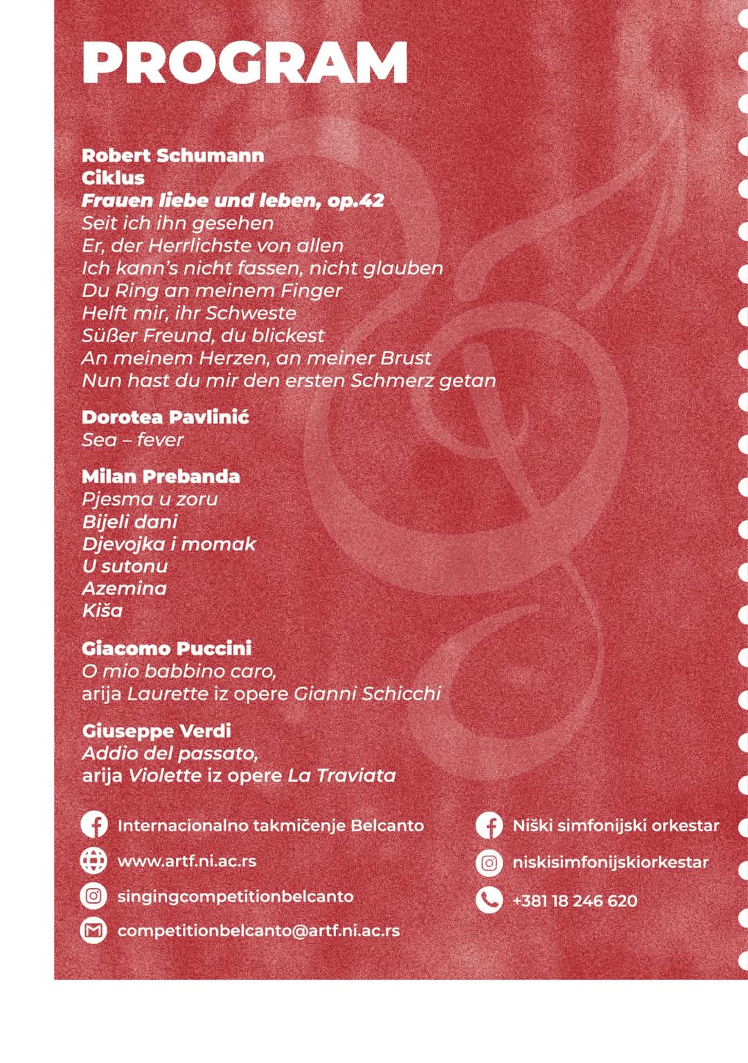 Program koncerta