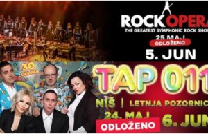 Koncert TAP 011 i „Rock Opera“ odloženi zbog vremenskih uslova Rock opera i Tap 011