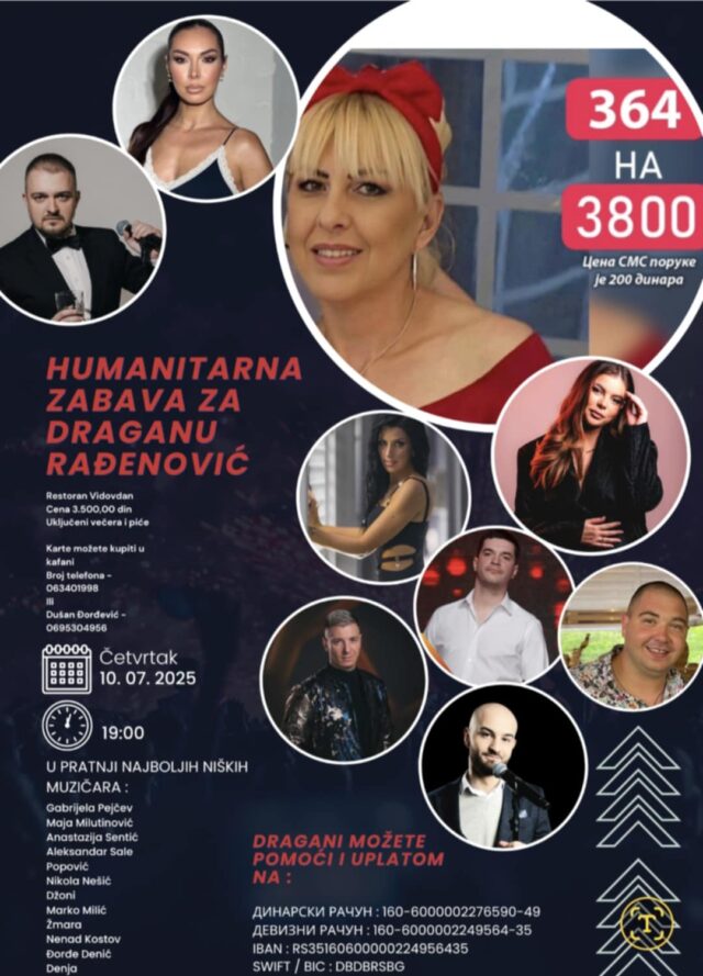 Humanitarna zabava za Draganu Rađenović
