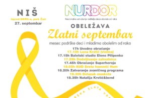 Zlatni septembar – mesec podrške deci i mladima obolelim od raka Nurdor Zlatni septembar