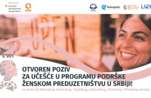 Otvoren javni poziv za učešće u programu podrške ženskom poduzetništvu u SRBIJI Poziv za učešće u programu podrške ženskom preduzetništvu u Srbiji