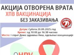U subotu vakcinacija protiv HPV-a u Domu zdravlja Niš Vakcinacija protiv HPV-a u Domu zdravlja Niš