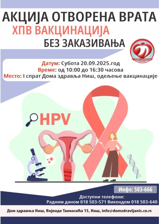 Vakcinacija protiv HPV-a u Domu zdravlja Niš