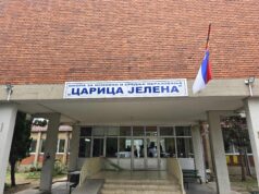 Pao deo plafona u školi Carica Jelena u Nišu Škola za osnovno i srednje obrazovanje Carica Jelena u Nišu