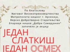 Eparhija niška i ove godine prikuplja slatkiše za socijalno ugroženu decu Jedan slatkiš jedan osmeh