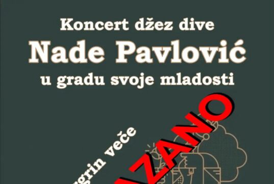 Odložen koncert džez dive Nade Pavlović Nada Pavlović