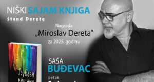 Niški pisac Saša Buđevac potpisuje nagrađeni roman „Ljubavi kišnih seni” na Sajmu knjiga Saša Buđevac