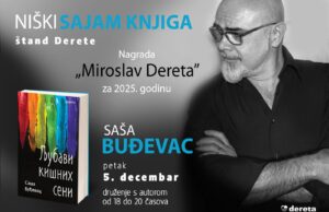 Niški pisac Saša Buđevac potpisuje nagrađeni roman „Ljubavi kišnih seni” na Sajmu knjiga Saša Buđevac