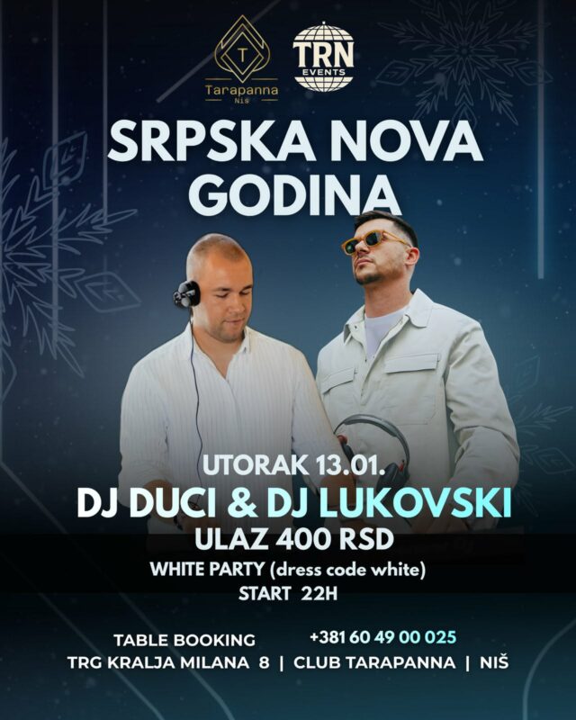 Noćni klub Tarapana doček Srpske nove godine
