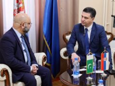 Ambasador Pakistana u Gradskoj kući razgovarao sa gradonačelnikom Niša Ambasador Pakistana, Njegova ekselencija g. Faraz Zaidi i Dragoslav Pavlović