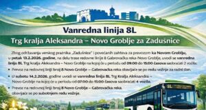 Vanredna linija od Trga kralja Aleksandra do Novog groblja za Zadušnic Vanredna linija od Trga kralja Aleksandra do Novog groblja