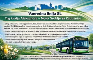 Vanredna linija od Trga kralja Aleksandra do Novog groblja za Zadušnic Vanredna linija od Trga kralja Aleksandra do Novog groblja