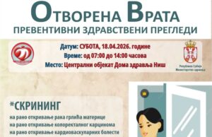 Besplatni preventivni pregledi u Domu zdravlja Niš i ove subote Besplatni preventivni pregledi u Domu zdravlja Niš