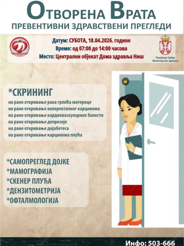 Besplatni preventivni pregledi u Domu zdravlja Niš