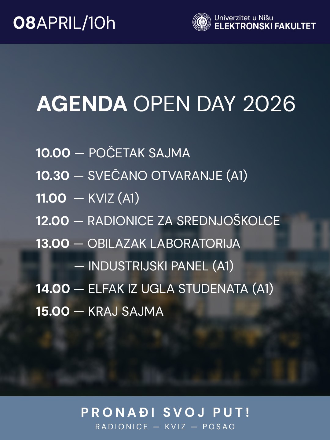 Dan otvorenih vrata i sajam zapošljavanja na Elektronskom fakultetu