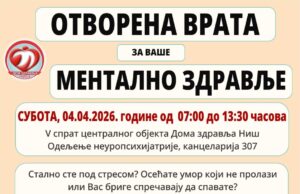 Dan otvorenih vrata za mentalno zdravlje u Domu zdravlja Niš Dan otvorenih vrata za mentalno zdravlje