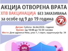 Otvorena vrata za HPV vakcinaciju u subotu u Domu zdravlja Niš Otvorena vrata za HPV vakcinaciju