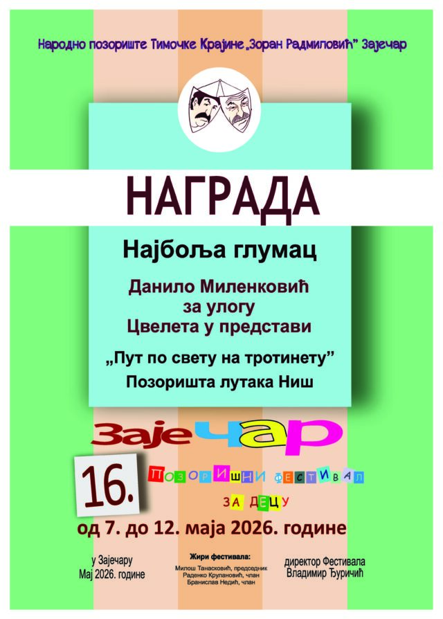 Nagrada glumcu Danilu Milenkoviću