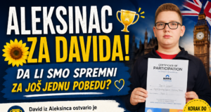 David iz Aleksinca među najboljima na svetu iz engleskog jezika, potrebna pomoć za odlazak na dalje takmičenje u Engleskoj Za Davida