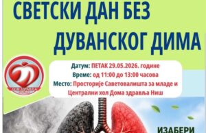 Dom zdravlja Niš obeležava Svetski dan bez duvana edukacijom mladih