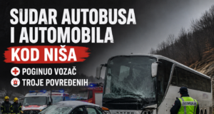 Sudar autobusa i automobila kod Niša – poginuo vozač, troje povređenih