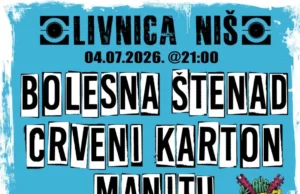 Pank spektakl u Livnici: Crveni karton, Bolesna štenad i Manitu 4. jula u Nišu