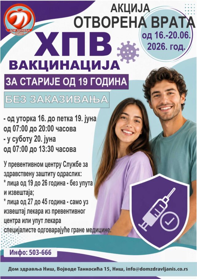 Akcija HPV vakcinacije Akcija HPV vakcinacije