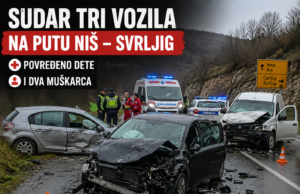 Sudar tri vozila na putu Niš – Svrljig. Povređeno dete i dva muškarca Sudar tri vozila na putu Niš - Svrljig