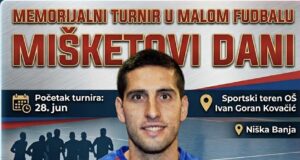 Memorijalni turnir u malom fudbalu „Mišketovi dani“ 28. juna, počele prijave ekipa Memorijalni turnir u malom fudbalu „Mišketovi dani“