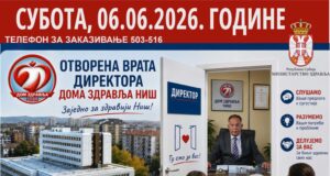 Prijem građana kod direktora Doma zdravlja Niš u subotu Prijem građana kod direktora Doma zdravlja Niš u subotu