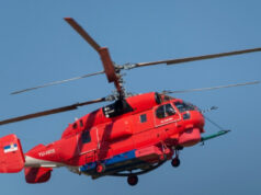 Protivpožarni helikopter MUP-a tokom leta baziran na niškom aerodromu Protivpožarni helikopter MUP-a