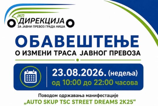 IZMENJENA TRASA AUTOBUSKE LINIJE 5 U NIŠU: Zbog auto-skupa prevoz će biti skraćen