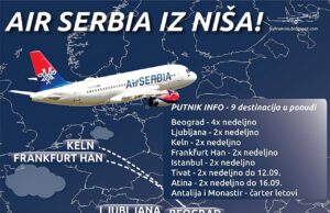 IZ NIŠA DIREKTNO NA MORE I U EVROPU: Čak 17 destinacija, evo gde sve možete da letite ovog leta AIR Serbia iz Niša