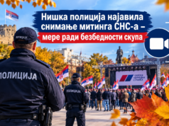 Niška policija najavila snimanje mitinga SNS-a – mere radi bezbednosti skupa