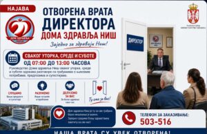Otvorena još dva termina za prijem kod direktora u Domu zdravlja Niš Prijem kod direktora u Domu zdravlja Niš