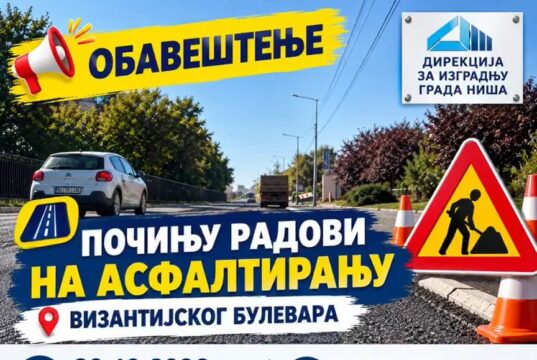 Sutra počinje asfaltiranje Vizantijskog bulevara, saobraćaj će biti preusmeren