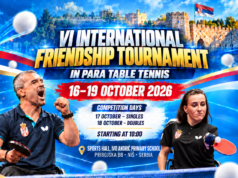Niš domaćin Međunarodnog turnira prijateljstva u stonom tenisu za osobe sa invaliditetom VI INTERNACIONAL FRIENDSHIP TOURNAMENT